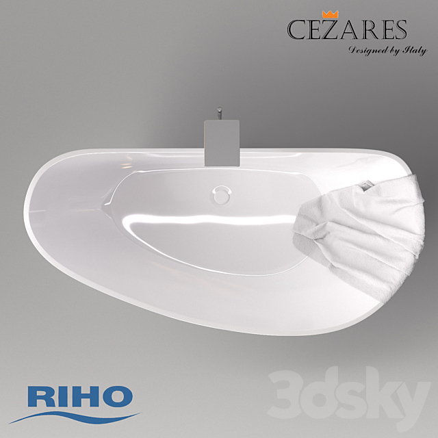 Bath Riho Granada & mixer Cezares Cascado 3ds Max - thumbnail 2