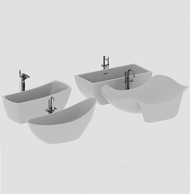 Bath set 2 3DS Max Model - thumbnail 2