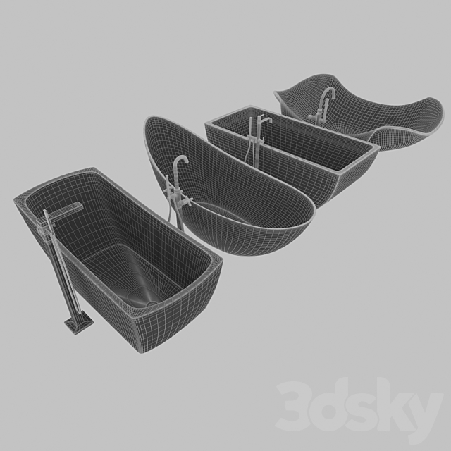 Bath set 2 3DS Max Model - thumbnail 3