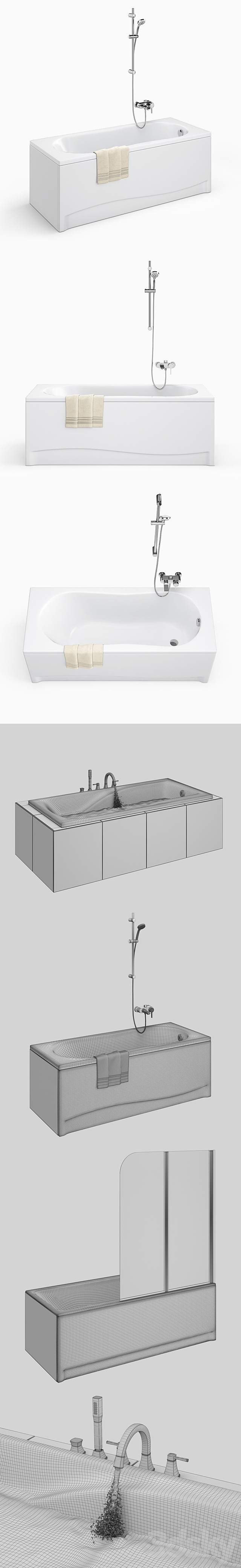 Bath set Cersanit set 25 (Crea Nike Zen) 3ds Max - thumbnail 3