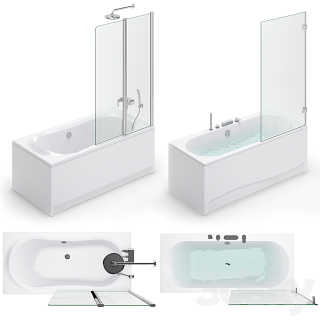 Bath set Ravak set 118 (City Slim. Fresia. Domino. 10 °) 3DSMax File - thumbnail 2