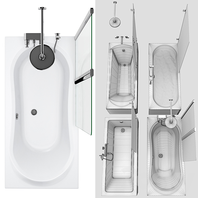 Bath set Ravak set 118 (City Slim. Fresia. Domino. 10 °) 3DSMax File - thumbnail 4