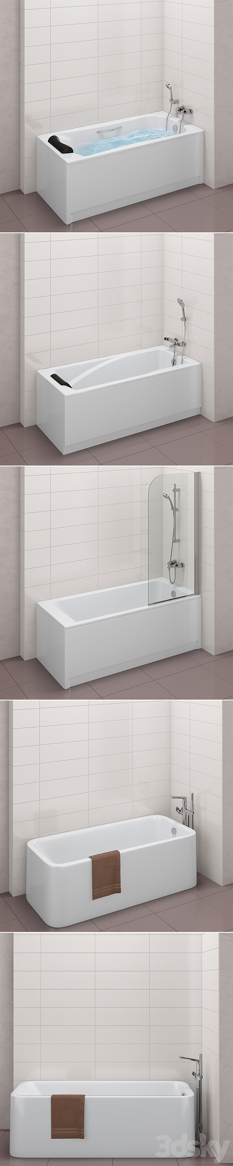 Bath set Roca set 31 (Element BeCool Hall Vythos) 3DS Max - thumbnail 2