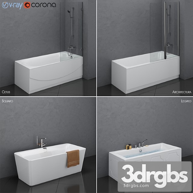 Bath Set Villeroy Boch Set 23 Architectura Cetus Legato Squaro 3dsmax Download - thumbnail 1