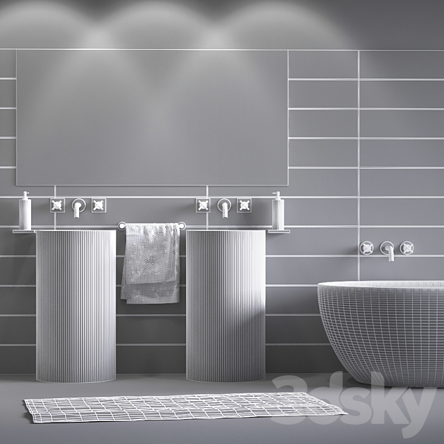 Bathroom Esedra 3DS Max Model - thumbnail 3