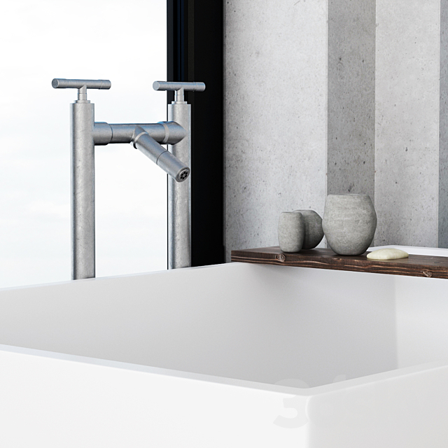 Bathroom on the pebble 3ds Max - thumbnail 2