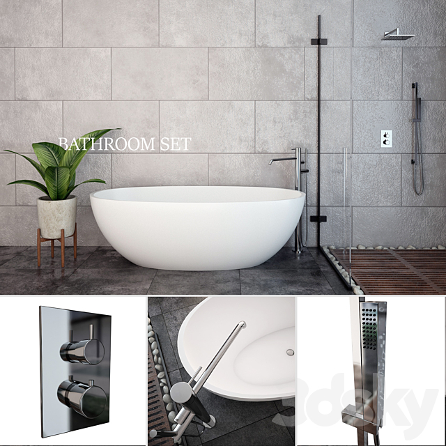 Bathroom Set 3ds Max - thumbnail 1