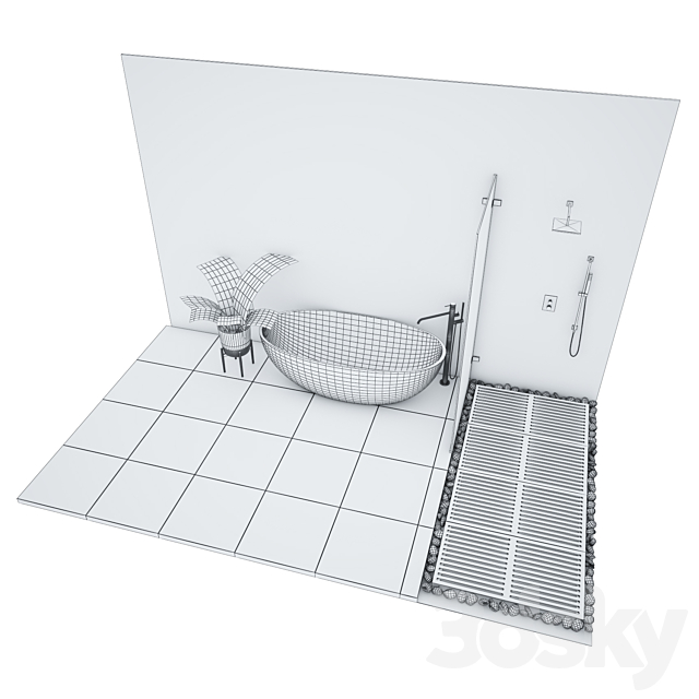 Bathroom Set 3ds Max - thumbnail 2