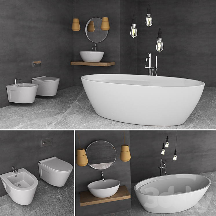 Bathroom Set Wave 3DS Max - thumbnail 1