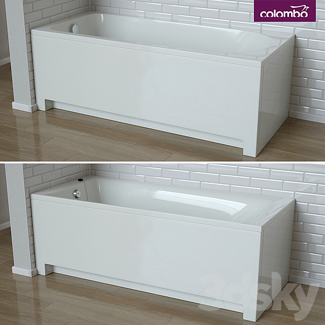 Baths “Accent” “Fortune” with universal front and side panels Colombo 3DS Max Model - thumbnail 1