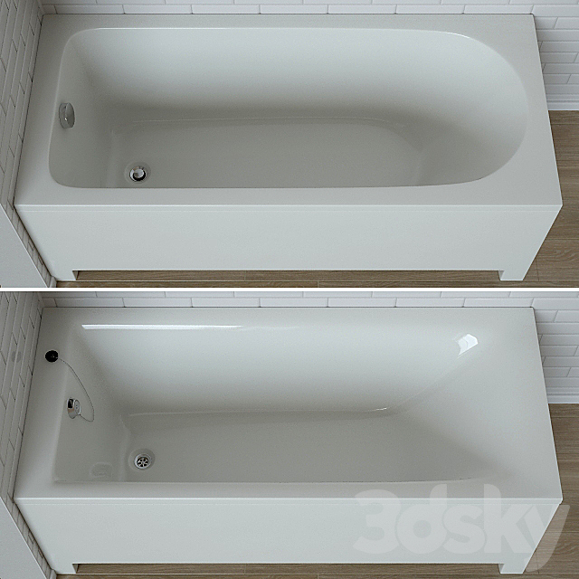 Baths “Accent” “Fortune” with universal front and side panels Colombo 3DS Max Model - thumbnail 2