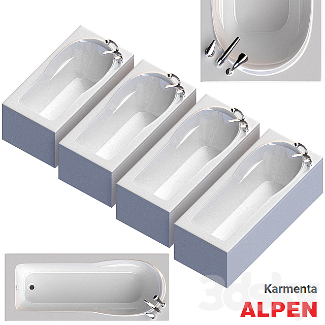 Bathtub Alpen Karmenta Set 3ds Max - thumbnail 1