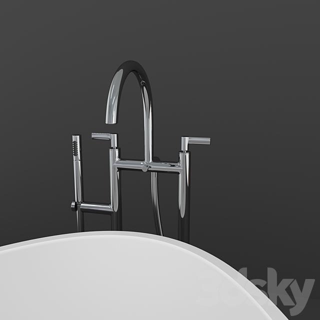 Bathtub and bathtub faucet BLINK CHIC 3DS Max Model - thumbnail 2