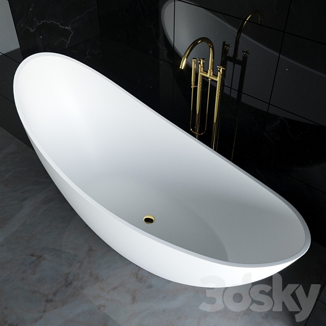 bathtub KKR-B072 3ds Max - thumbnail 3