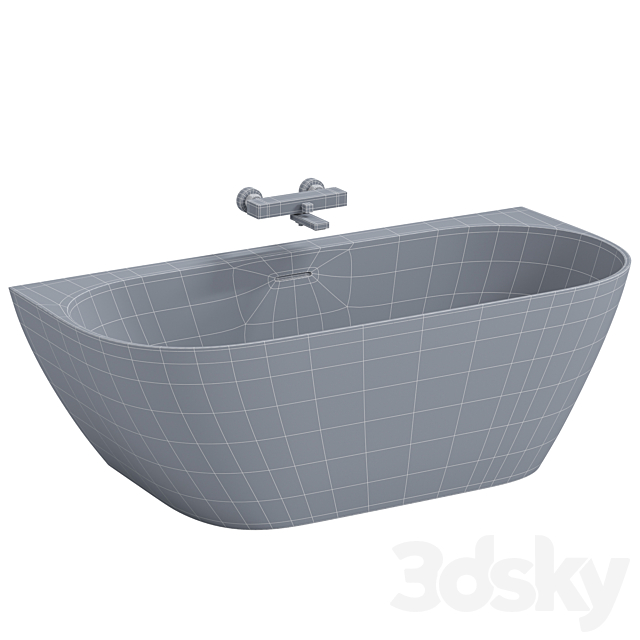 Bathtub Salini sofia wall 3DS Max Model - thumbnail 3