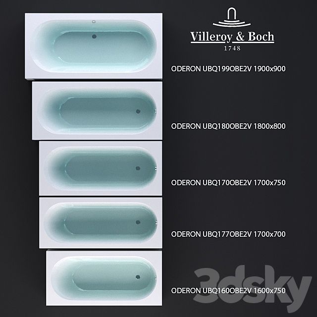 Bathtub Villeroy&Boch Oberon 3ds Max - thumbnail 2