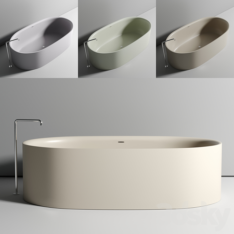 BOFFI Sabbia freestanding bathtub 3DS Max - thumbnail 1