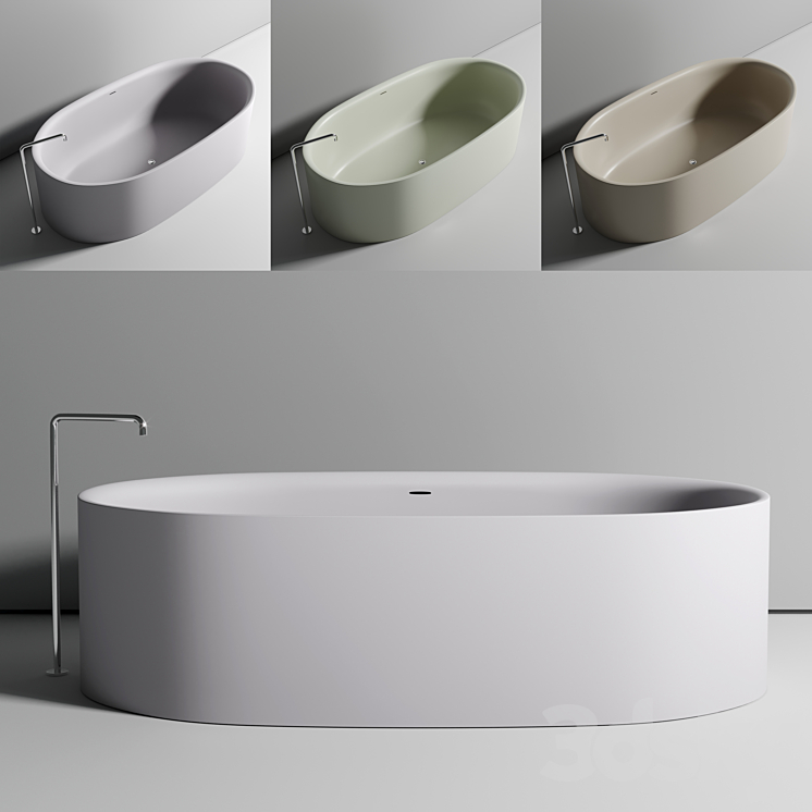 BOFFI Sabbia freestanding bathtub 3DS Max - thumbnail 2