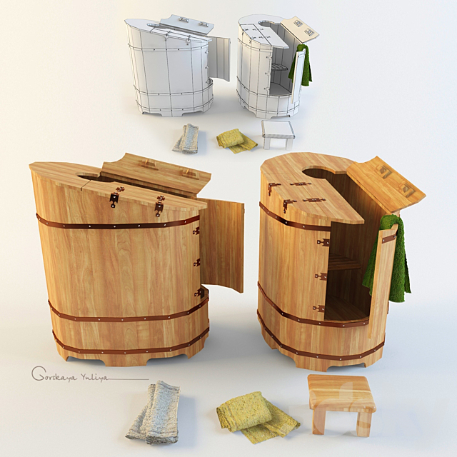 Cedar barrel (Pools) 3ds Max - thumbnail 1