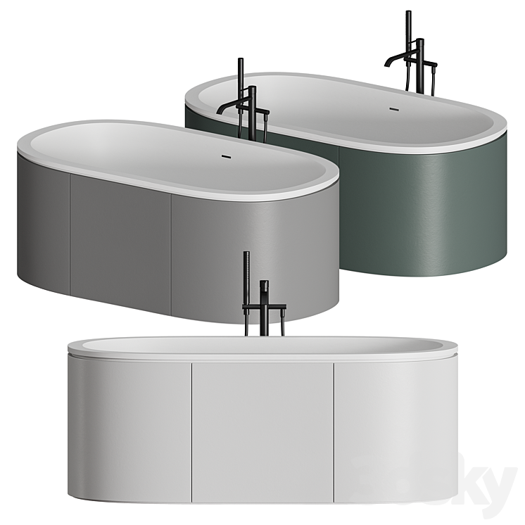 Ceramica Cielo CIBELE Bathtub 3DS Max - thumbnail 2