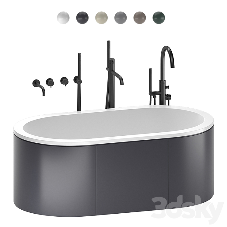 Cielo Cibele bath tub 3DS Max - thumbnail 1