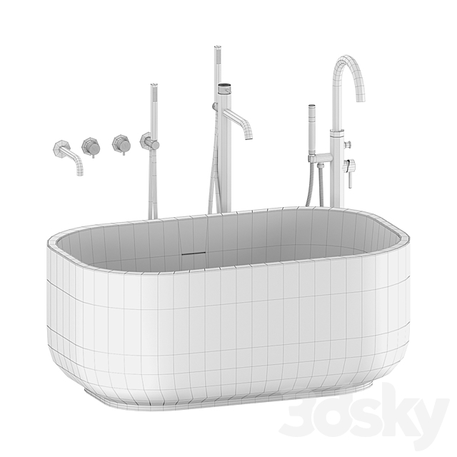 Cielo Dafne bath tub 3DS Max Model - thumbnail 5