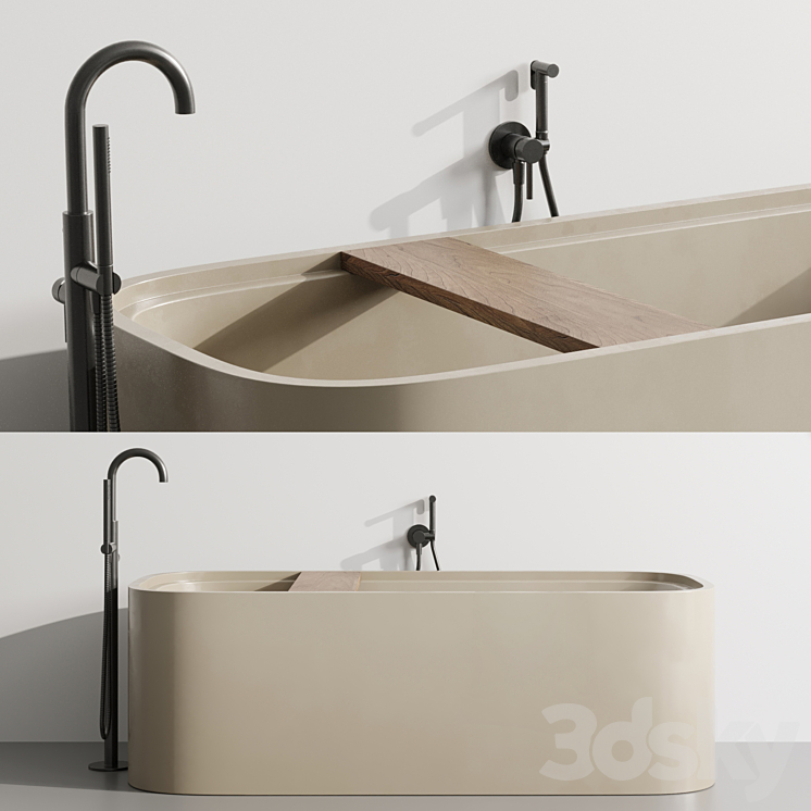 Cocoon Pb Bathtub by Fauset Omnires Y set 3DS Max Model - thumbnail 1