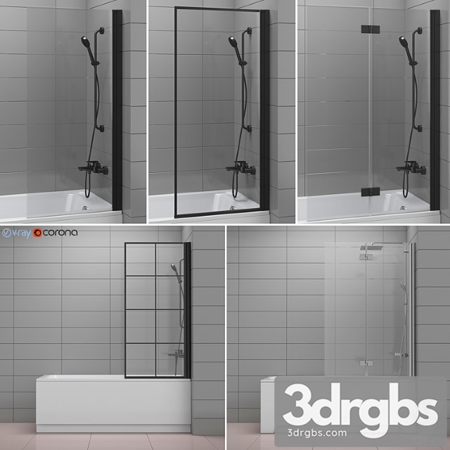 Curtains For Bathtubs and Bathtubs Radaway and Villeroy Boch Set 62 3dsmax Download - thumbnail 1