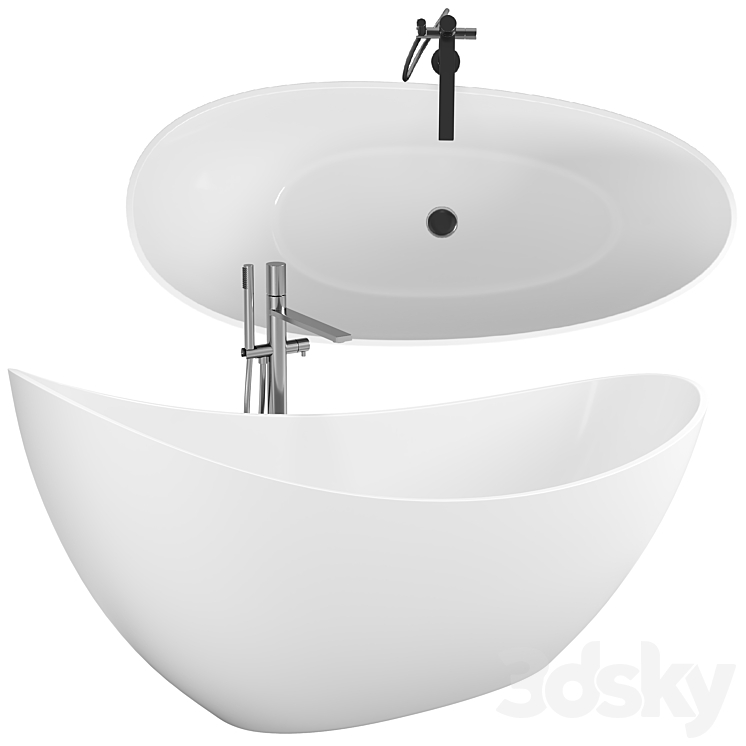 Debbi 74 Soaking Bathtub 3DS Max Model - thumbnail 1