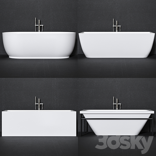 Duravit Bath Set 1 3DS Max Model - thumbnail 2