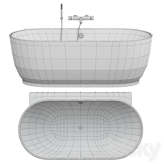 Duravit Luv Badewanne Vorwandversion 3ds Max - thumbnail 2