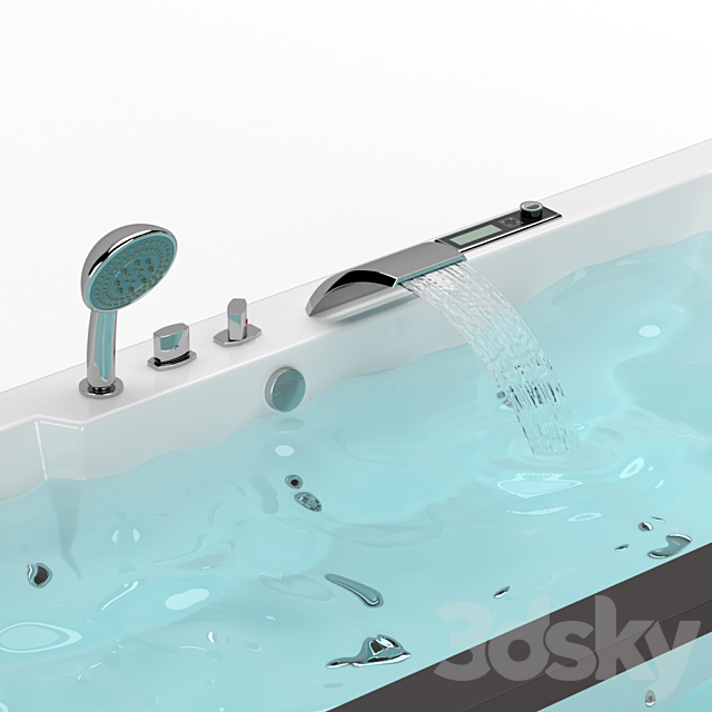 EAGO whirlpool tub 3DS Max Model - thumbnail 2