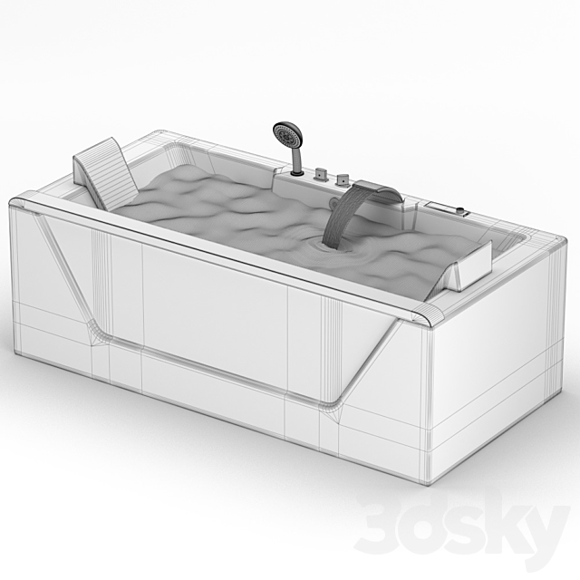 EAGO whirlpool tub 3DS Max Model - thumbnail 6