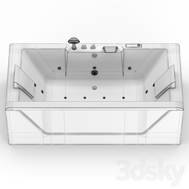 EAGO whirlpool tub 3DS Max Model - thumbnail 7