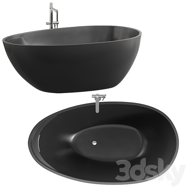 Eclipse Small bathtub in Cristalplant – Antonio Lupi 3ds Max - thumbnail 1