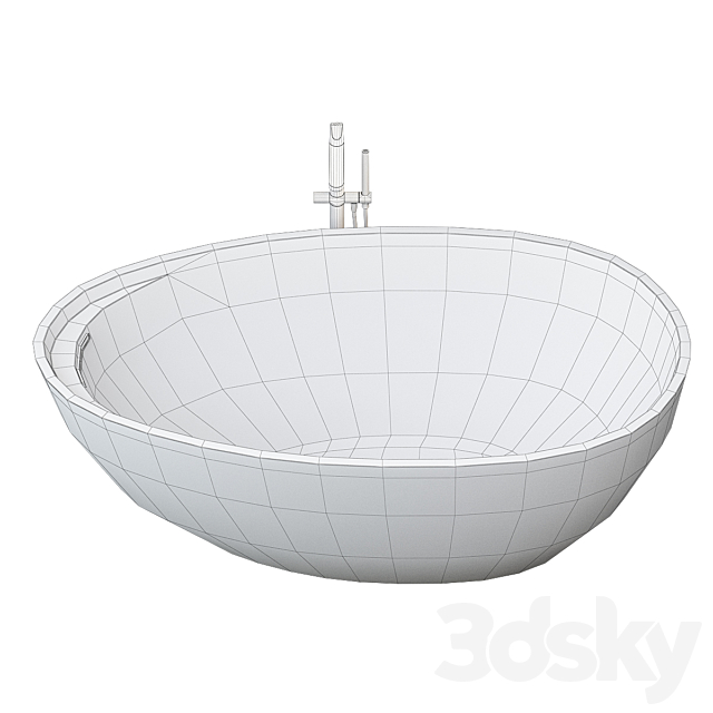 Eclipse Small bathtub in Cristalplant – Antonio Lupi 3ds Max - thumbnail 2