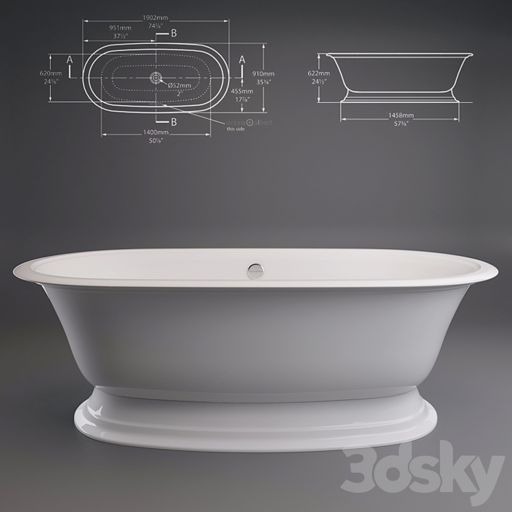 Elwick Victoria + Albert Baths 3DS Max - thumbnail 1