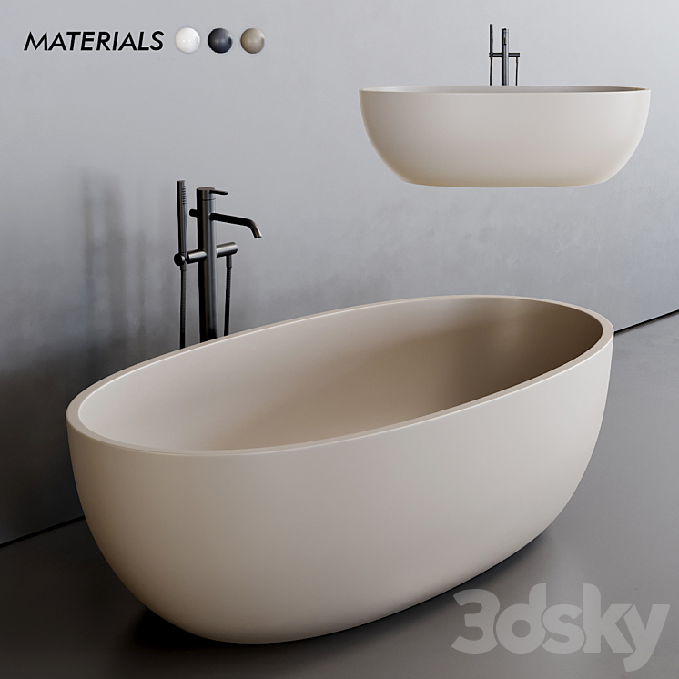 Esedra by SDR Ceramiche Bull Bathtub 3DS Max - thumbnail 1