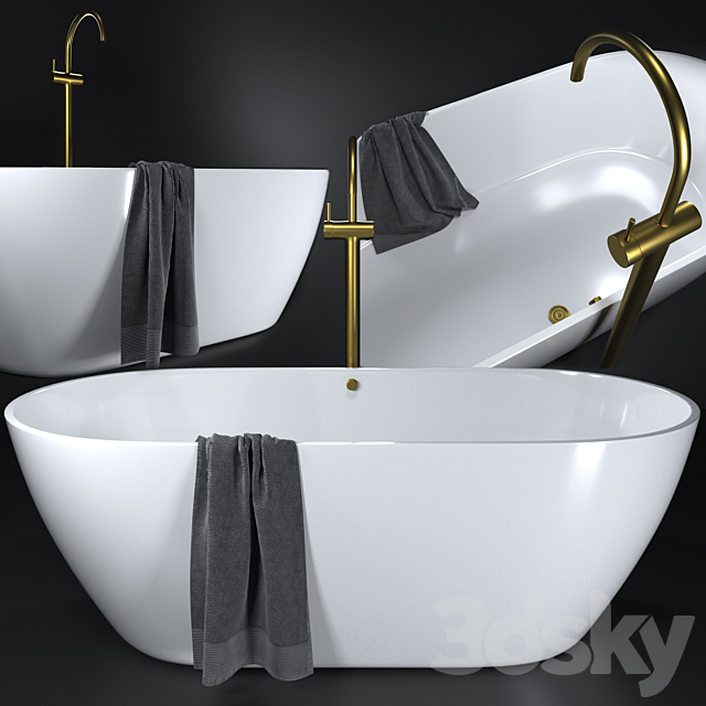 Estet Miami bath with Scala basin mixer 3ds Max - thumbnail 1