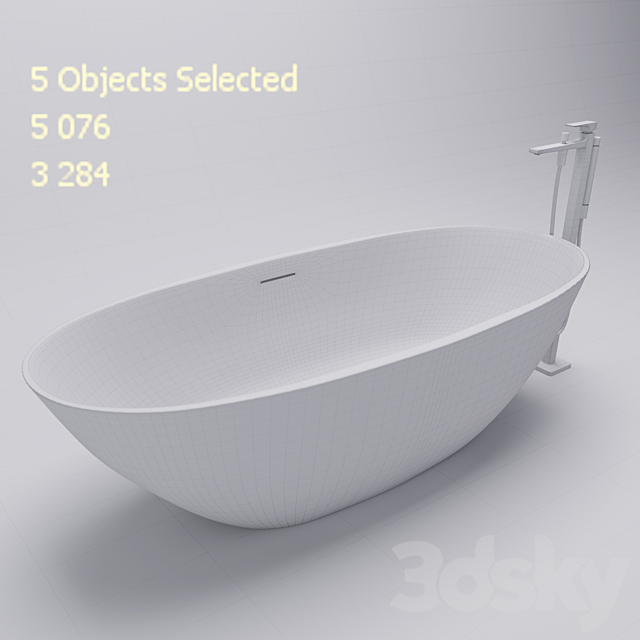 Free-Standing Bath Wila I Marmorin 3DS Max Model - thumbnail 3