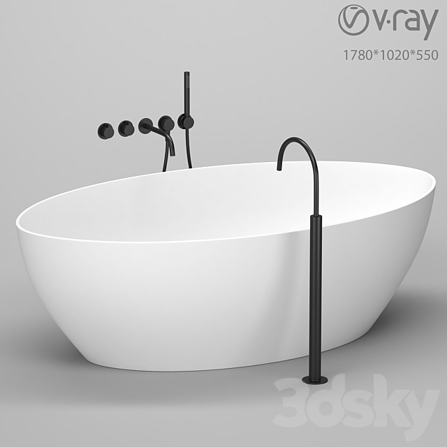 free_standing_bathtub_01 3DS Max Model - thumbnail 2