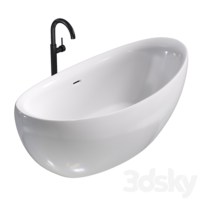 Freestanding bathtub Abber AB9236 3ds Max - thumbnail 1