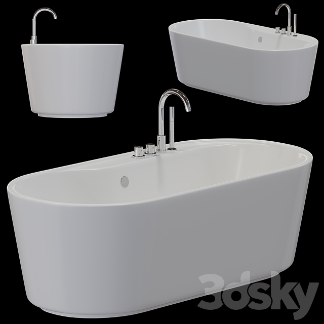 Freestanding bathtub BelBagno BB14-K 3ds Max - thumbnail 1