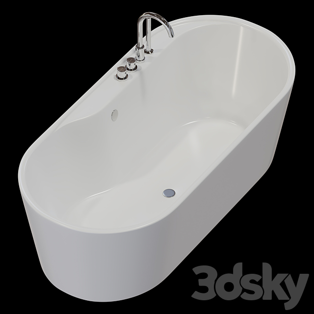 Freestanding bathtub BelBagno BB14-K 3ds Max - thumbnail 3