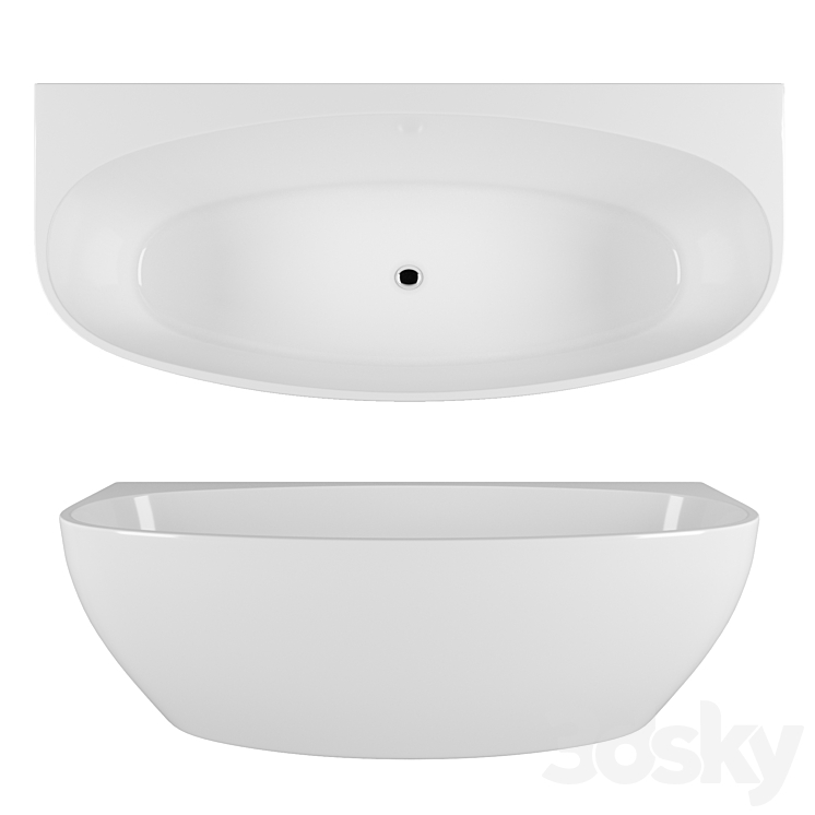 Freestanding bathtub BelBagno BB83-1700 3DS Max - thumbnail 1