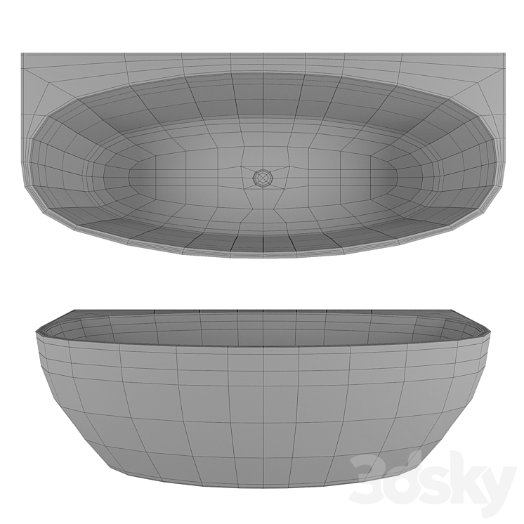 Freestanding bathtub BelBagno BB83-1700 3DS Max - thumbnail 2