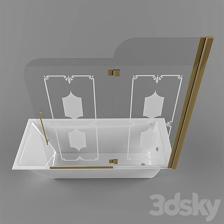 Glass partition 3DS Max - thumbnail 1