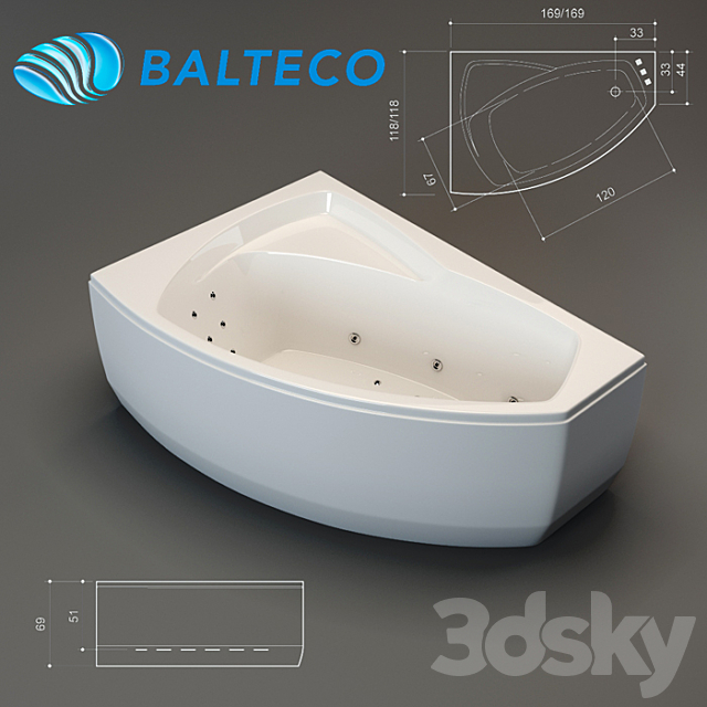 Hot Tub Balteco Rhea 17 3ds Max - thumbnail 1