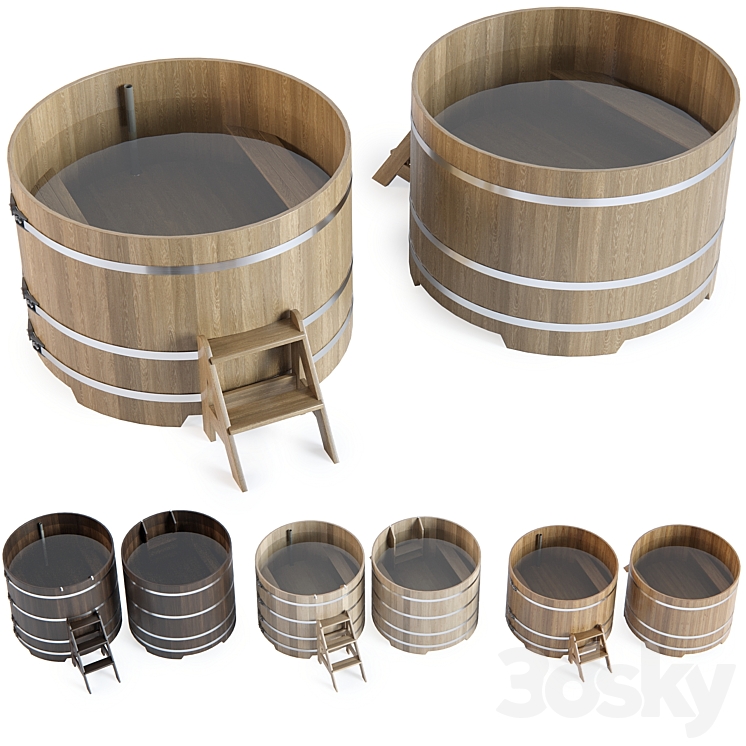 Hot tub round d1500mm from Bentwood 3DS Max Model - thumbnail 1