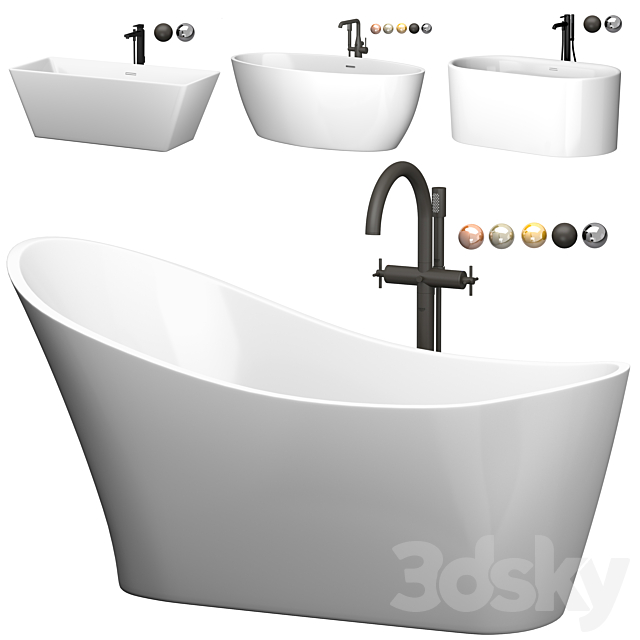 Kerasan bath set 3ds Max - thumbnail 1